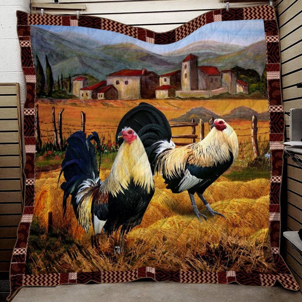 Chicken Couple Chicken Quilt Blanket Dhc03011117Dd