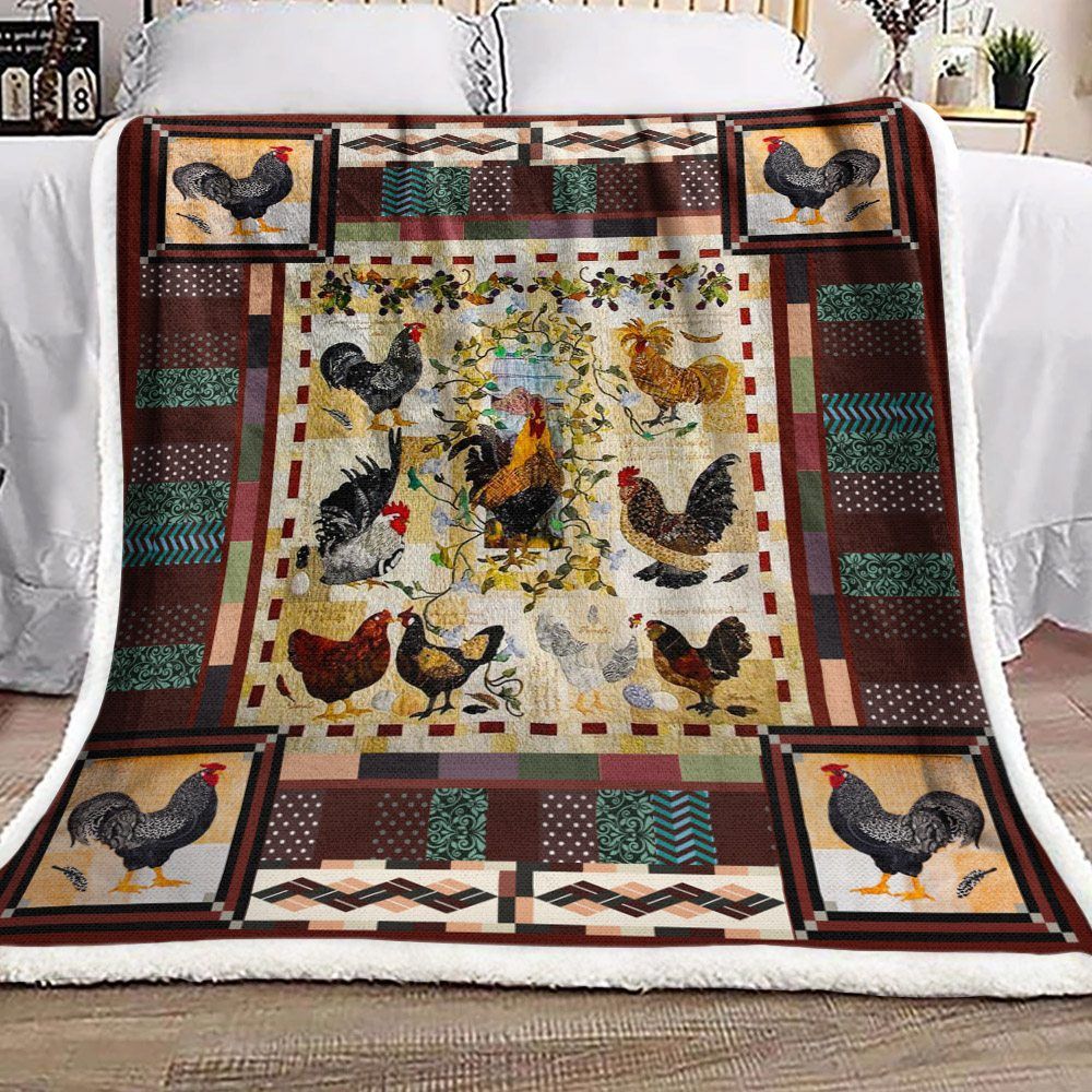 Chicken Sherpa Fleece Blanket