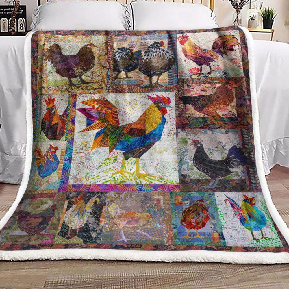 Chicken Sherpa Fleece Blanket
