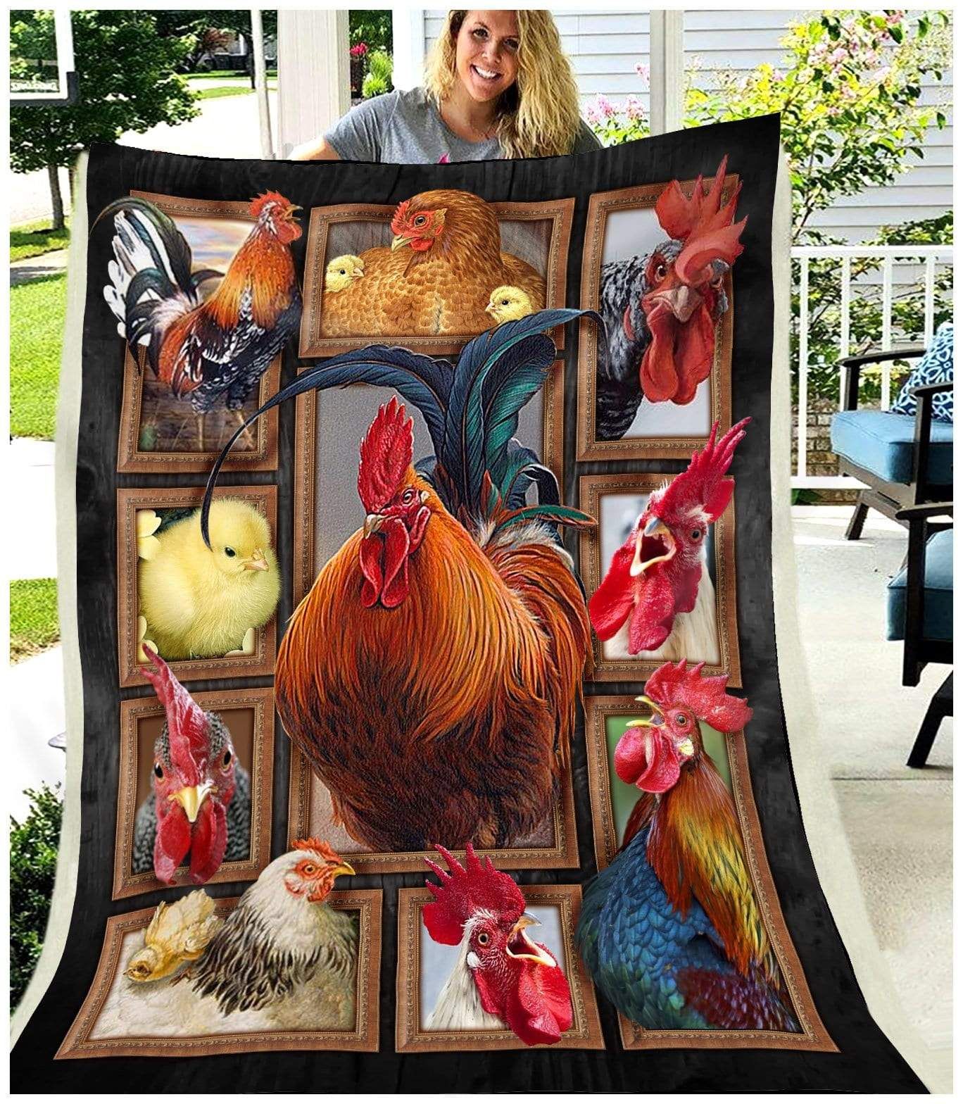 Chicken Farm Fleece Blanket