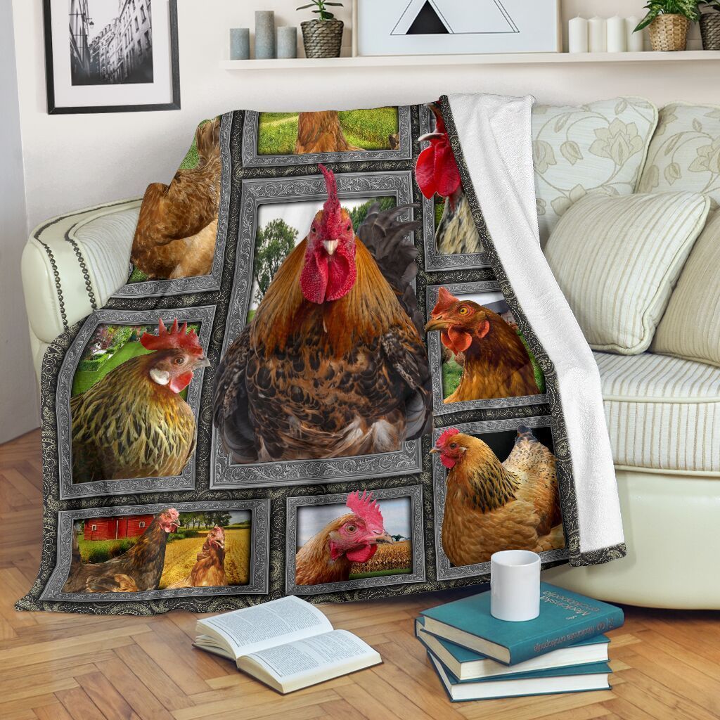 Chicken Farming Sherpa Fleece Blanket