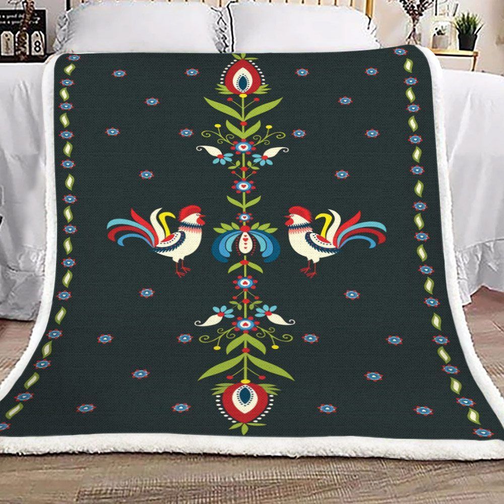 Chicken Flower Sherpa Fleece