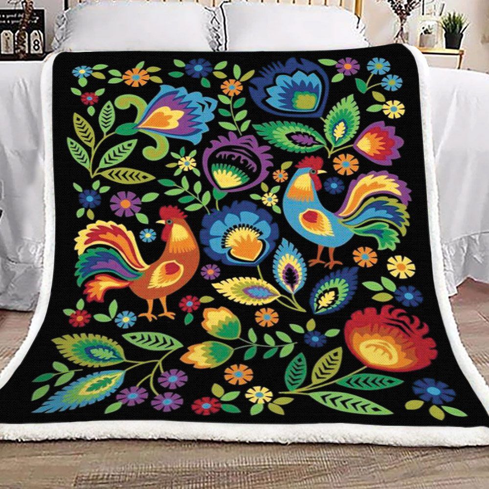 Chicken Flower Sherpa Fleece