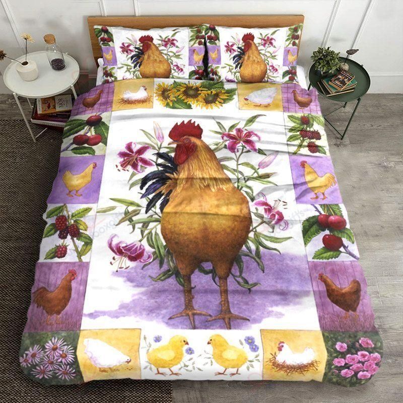 Chicken Flower Printed Bedding Set
