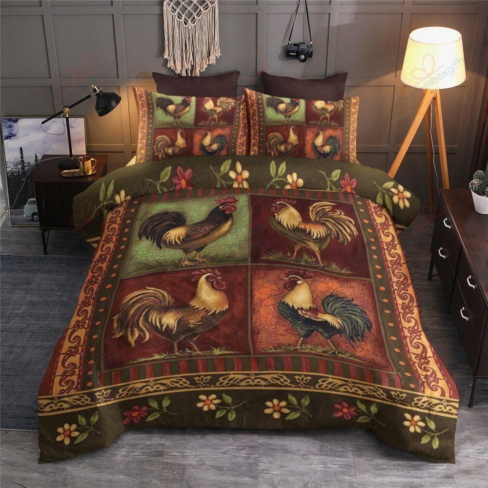 Chicken Flower Vintage Printed Bedding Set