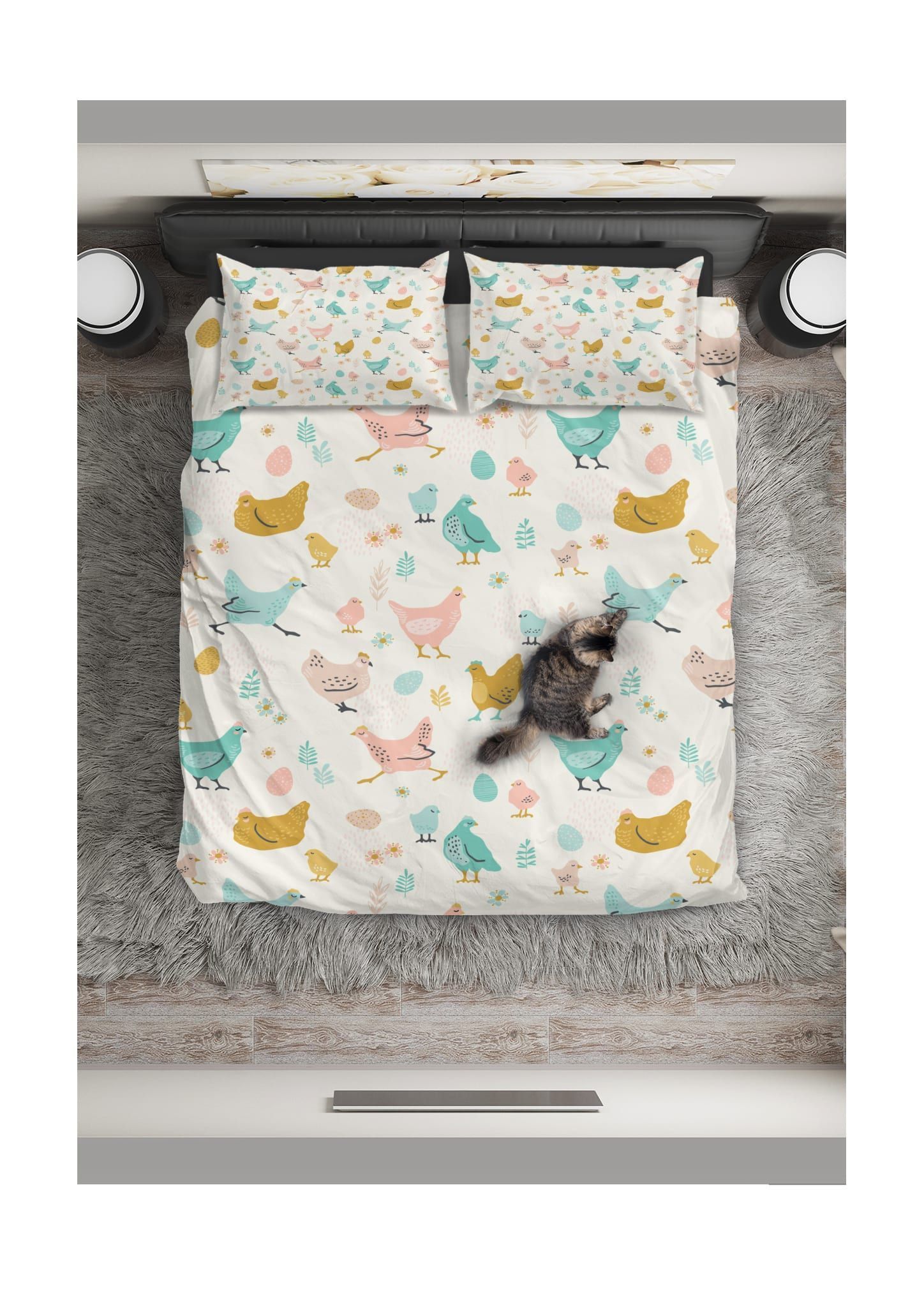Chicken Hens And Eggs Bedding Set