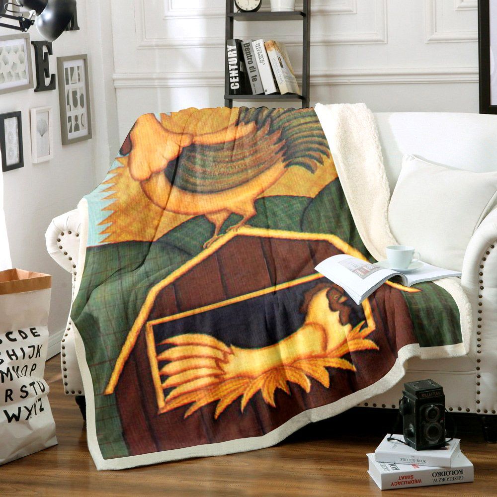 Chicken Sherpa Fleece Blanket