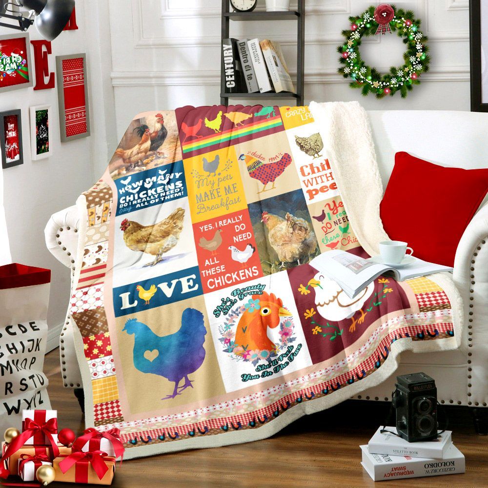 Chicken Sherpa Fleece Blanket