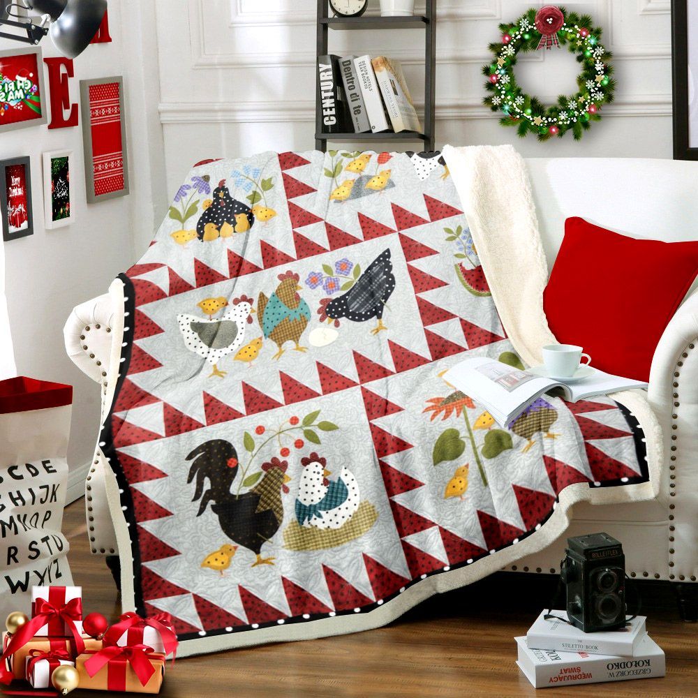 Chicken Sherpa Fleece Blanket