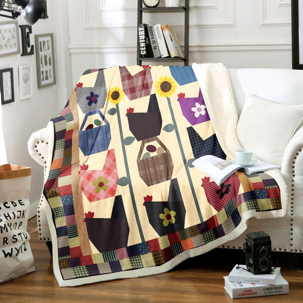 Chicken Sherpa Fleece Blanket
