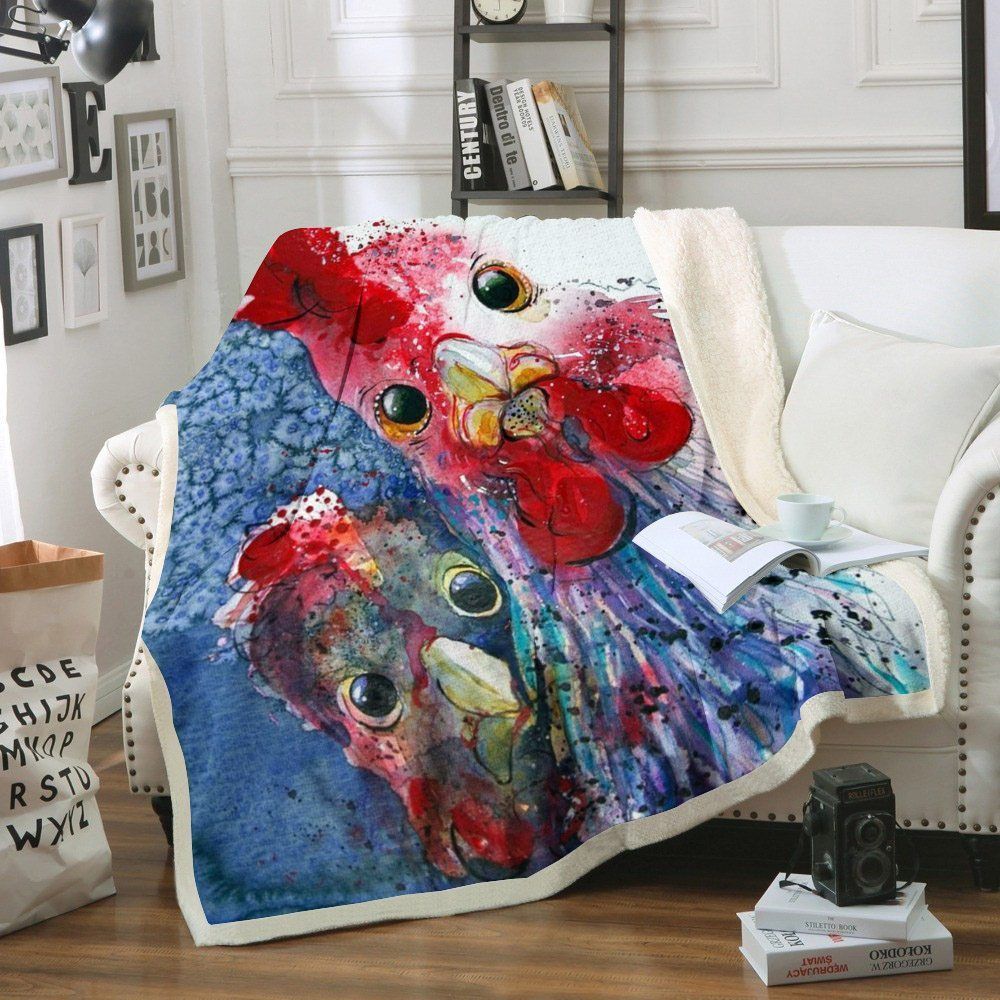 Chicken Sherpa Fleece Blanket