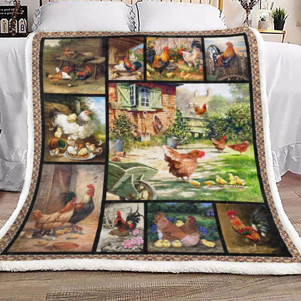Chicken Sherpa Fleece Blanket