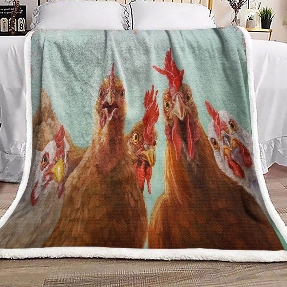 Chicken Sherpa Fleece Blanket