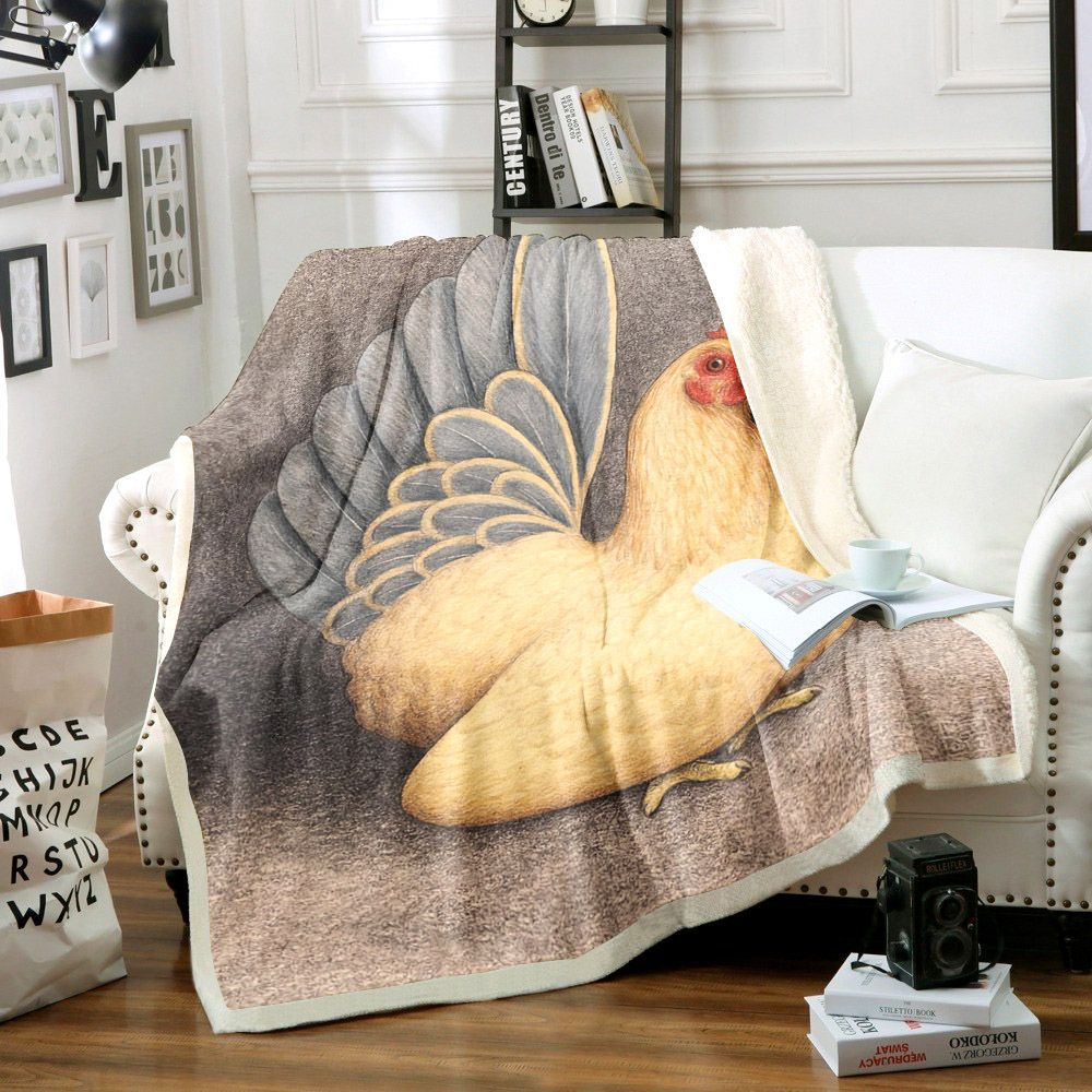 Chicken Sherpa Fleece Blanket