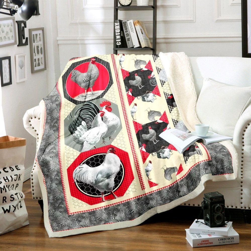 Chicken Sherpa Fleece Blanket