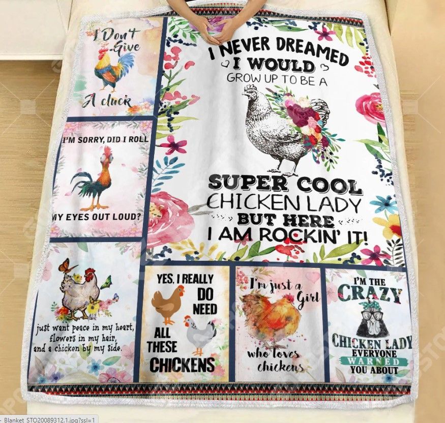 Chicken Lady Sherpa Fleece Blanket