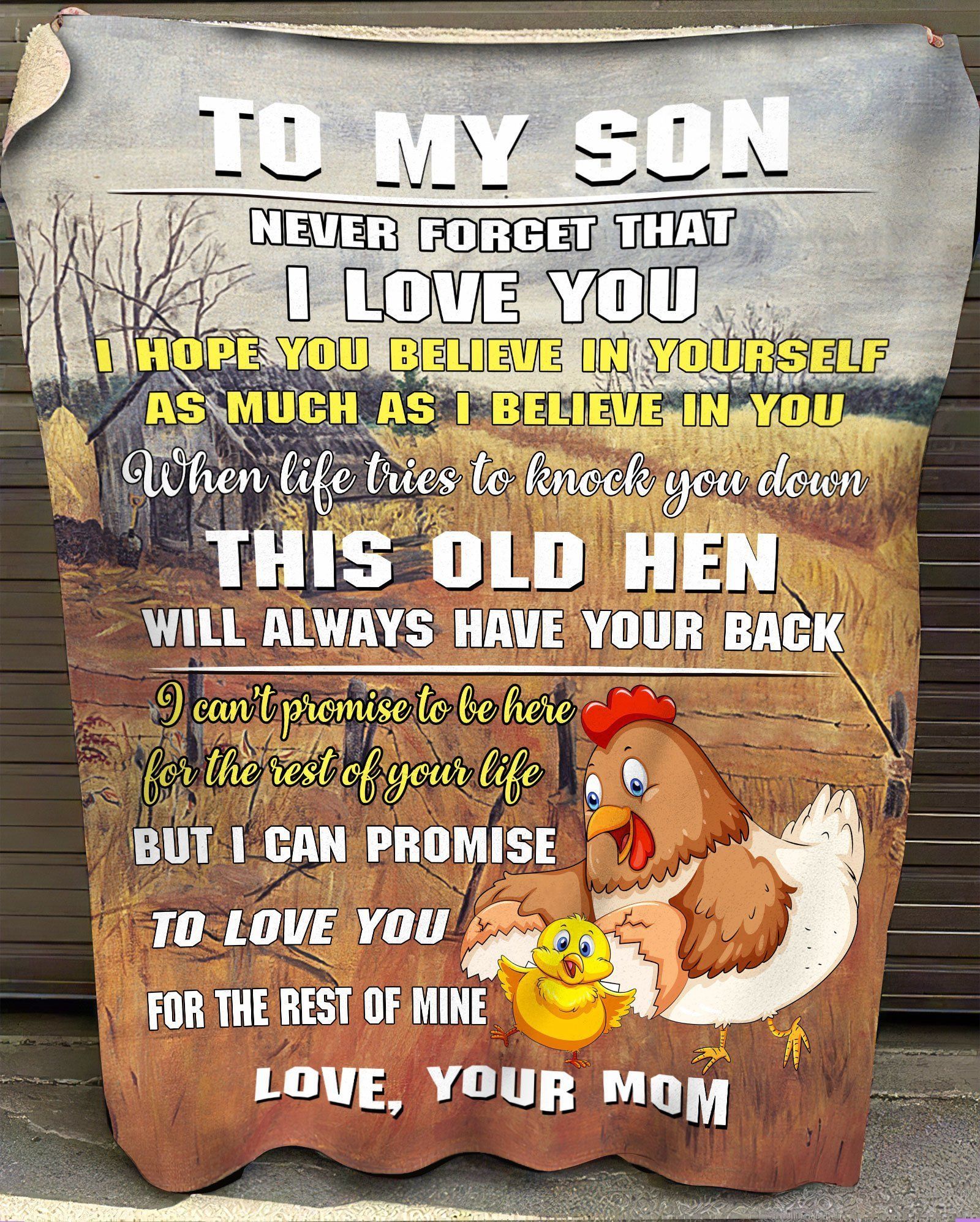 Chicken Love You For The Rest Of Mine Gift For Son Fleece Blanket