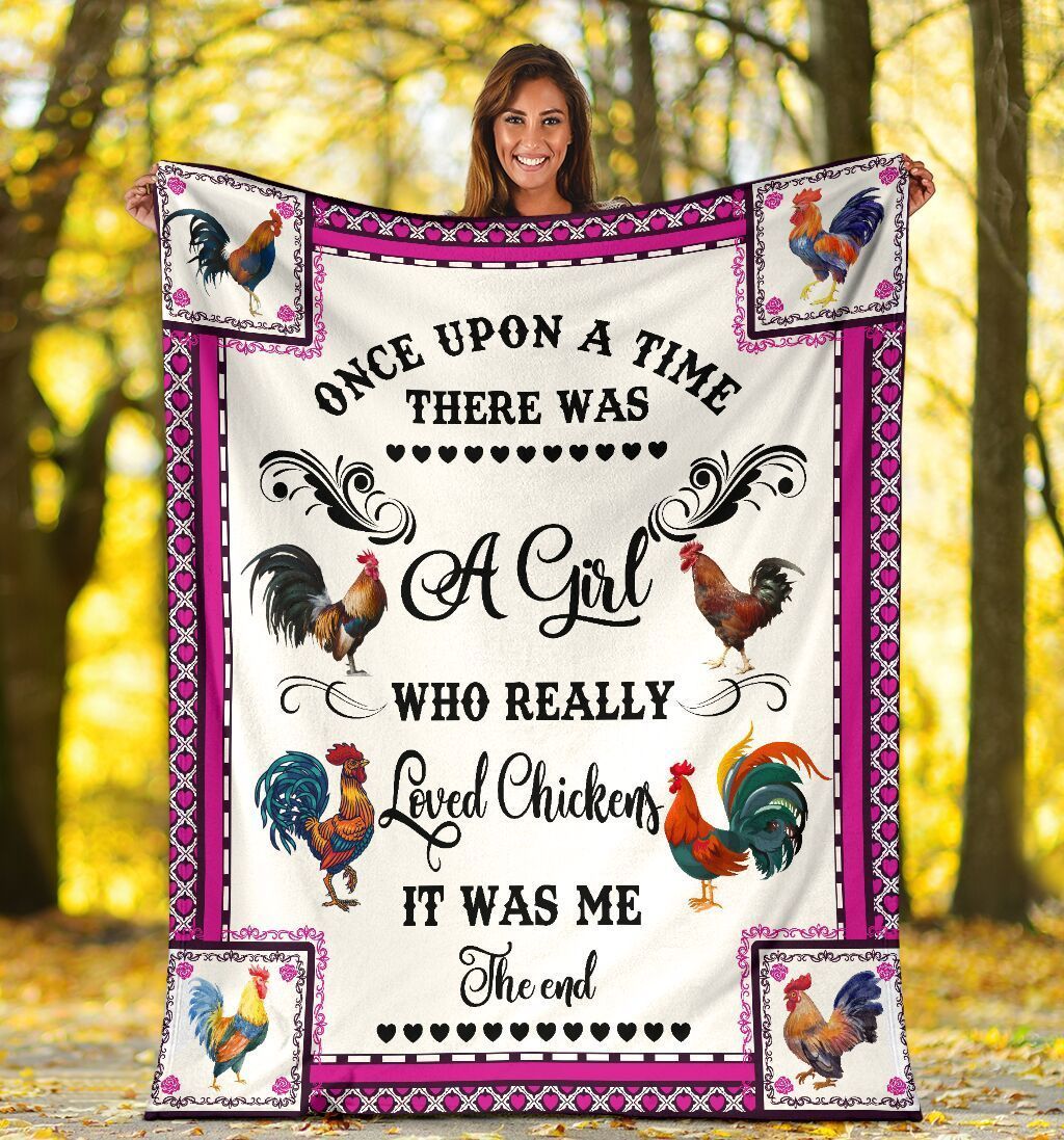Chicken Lover Once Upon A Time Chicken Farming Fleece Blanket