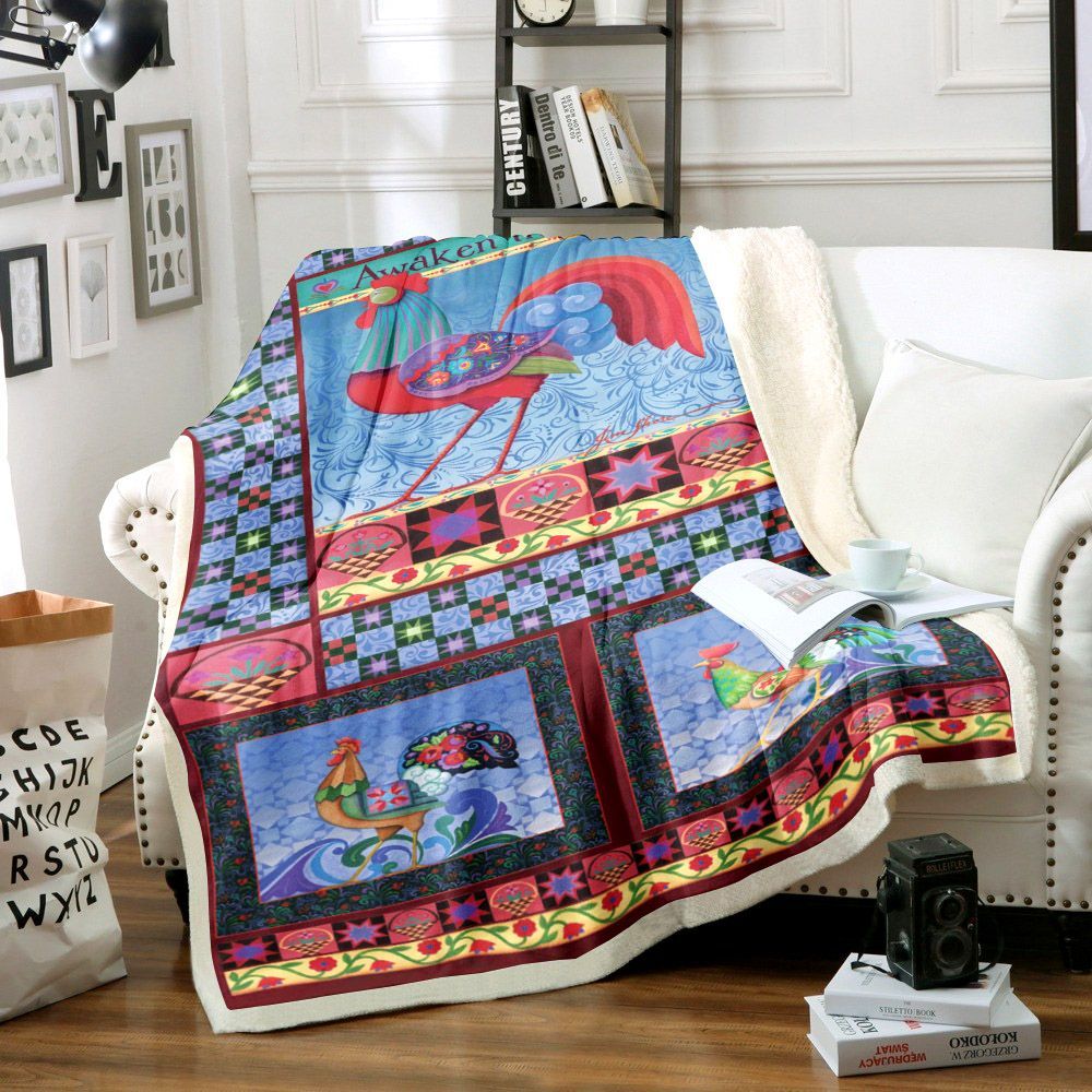 Chicken Sherpa Fleece Blanket