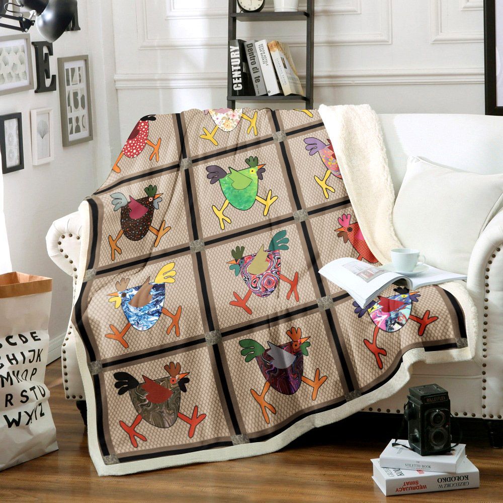 Chicken Sherpa Fleece Blanket
