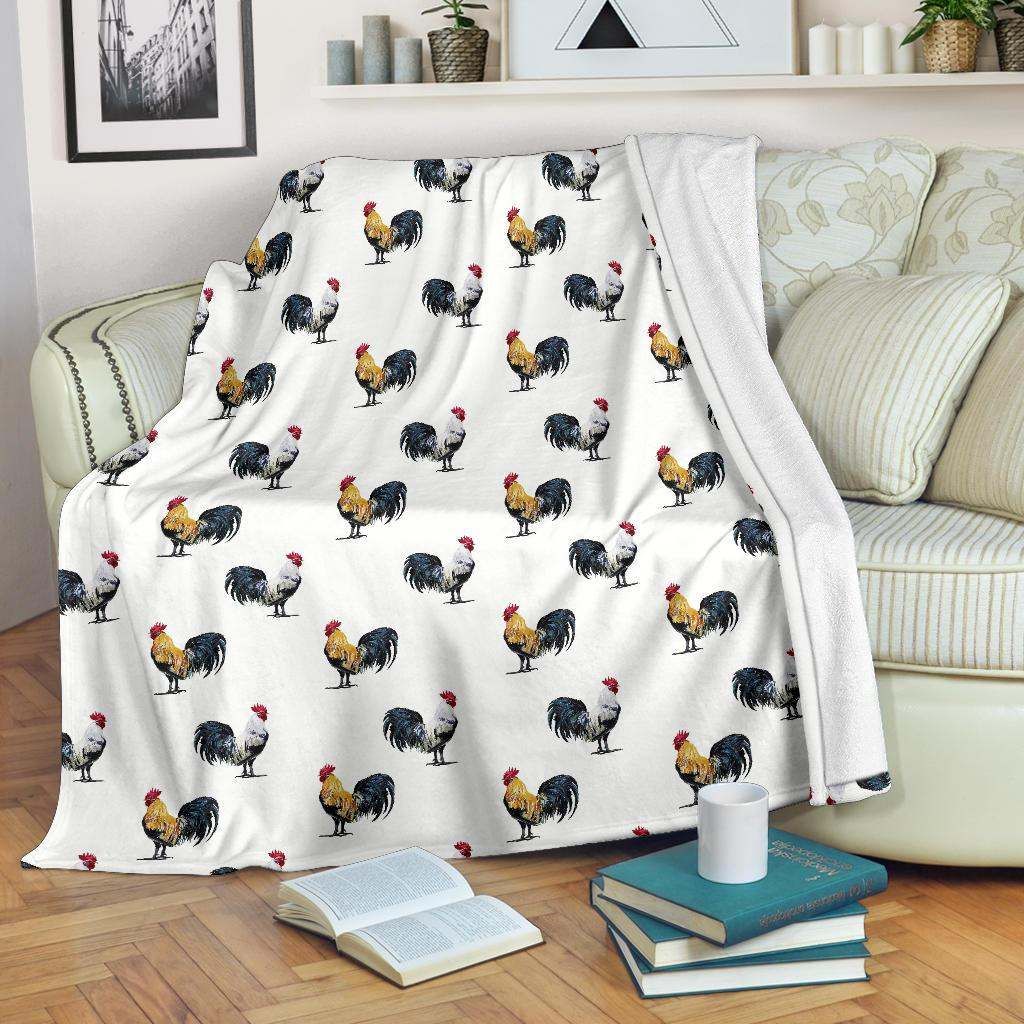 Chicken Pattern Sherpa Fleece Blanket