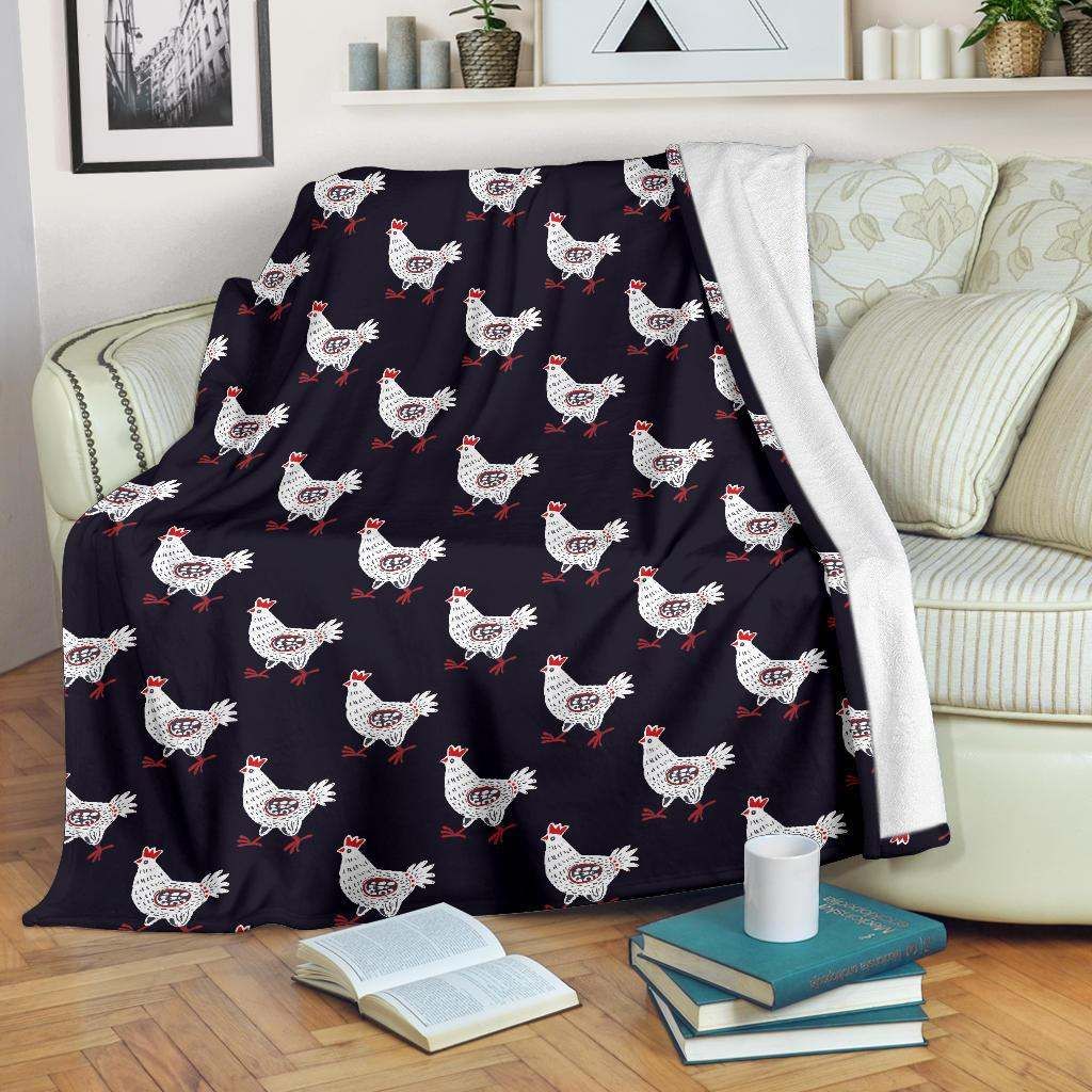 Chicken Pattern Sherpa Fleece Blanket