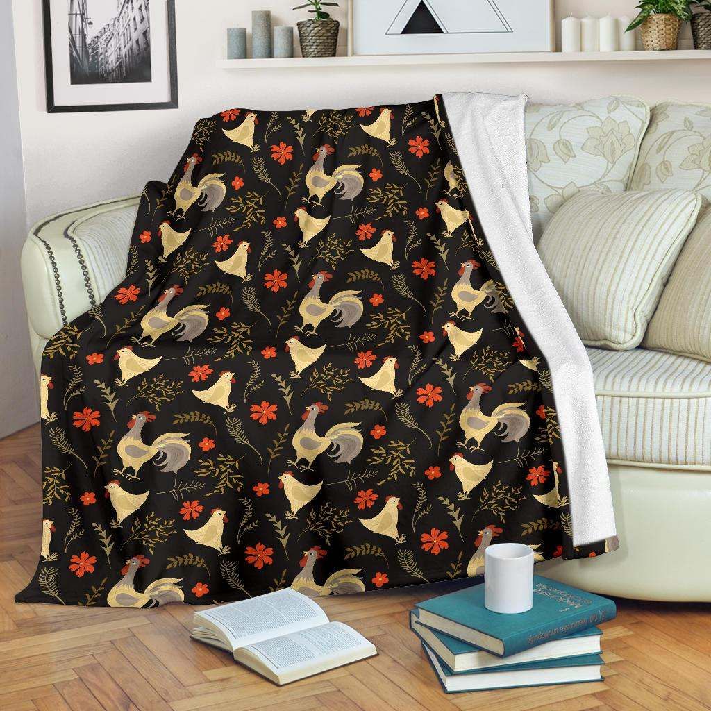 Chicken Pattern Sherpa Fleece Blanket
