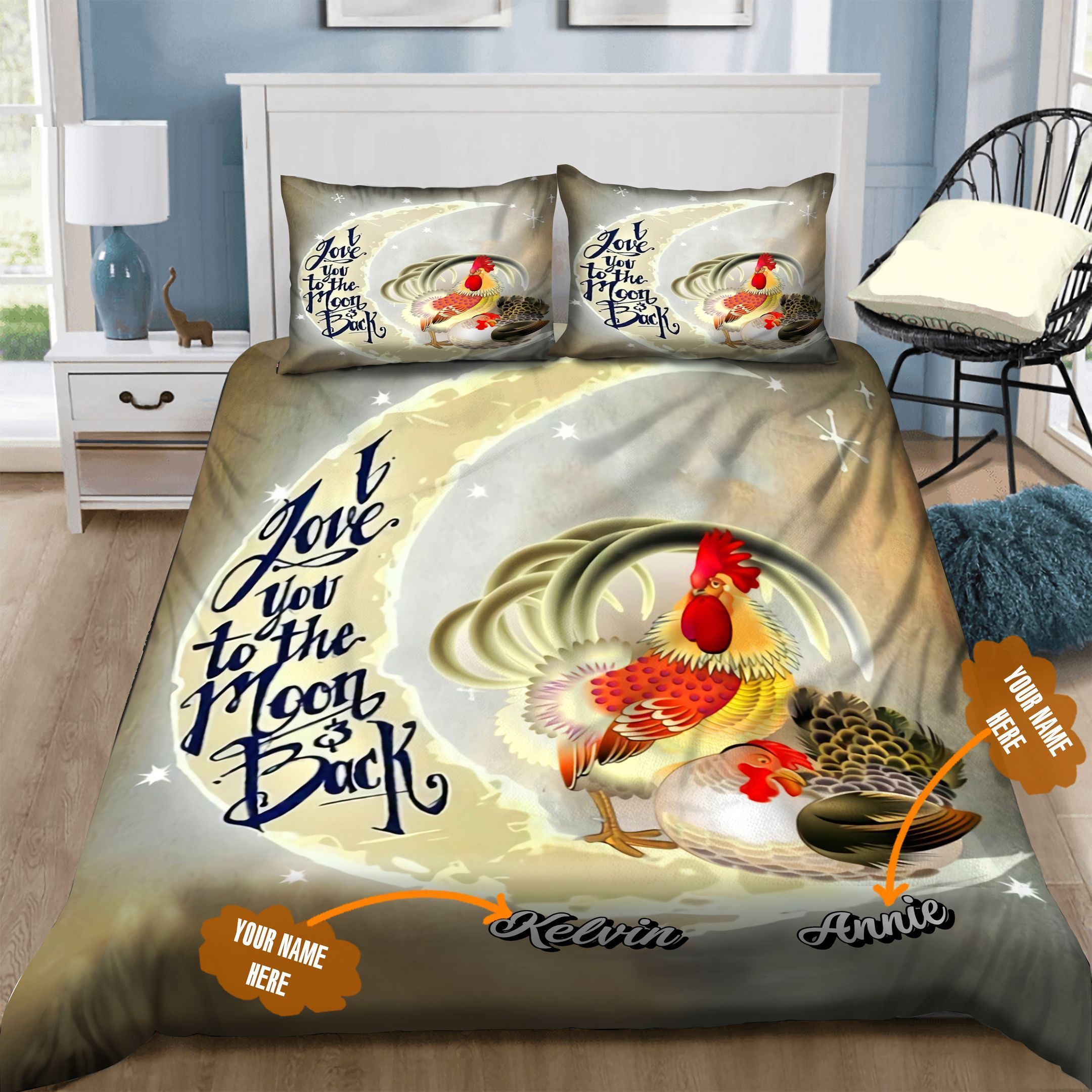 Chicken Personalized Bedding Set
