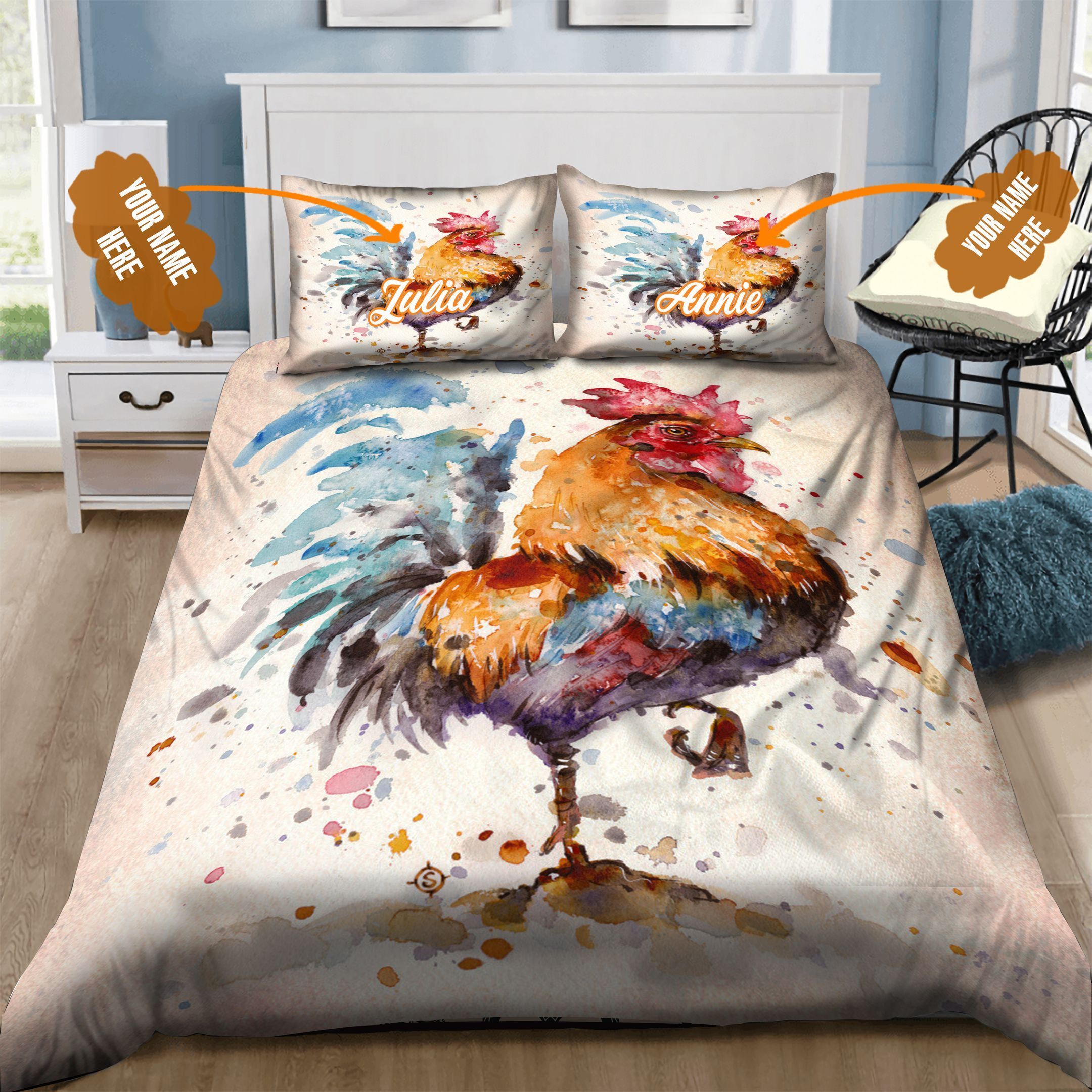 Chicken Personalized Bedding Set
