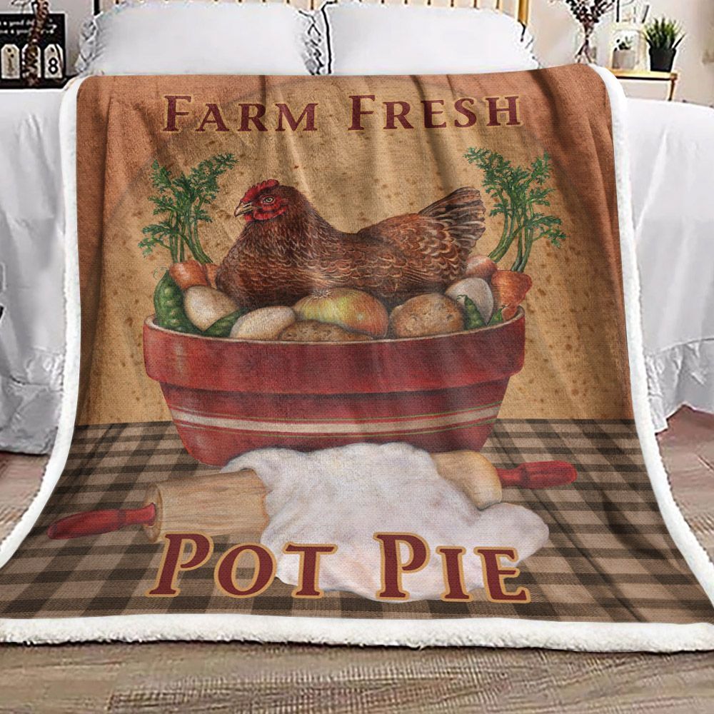 Chicken Pot Pie Sherpa Fleece Blanket