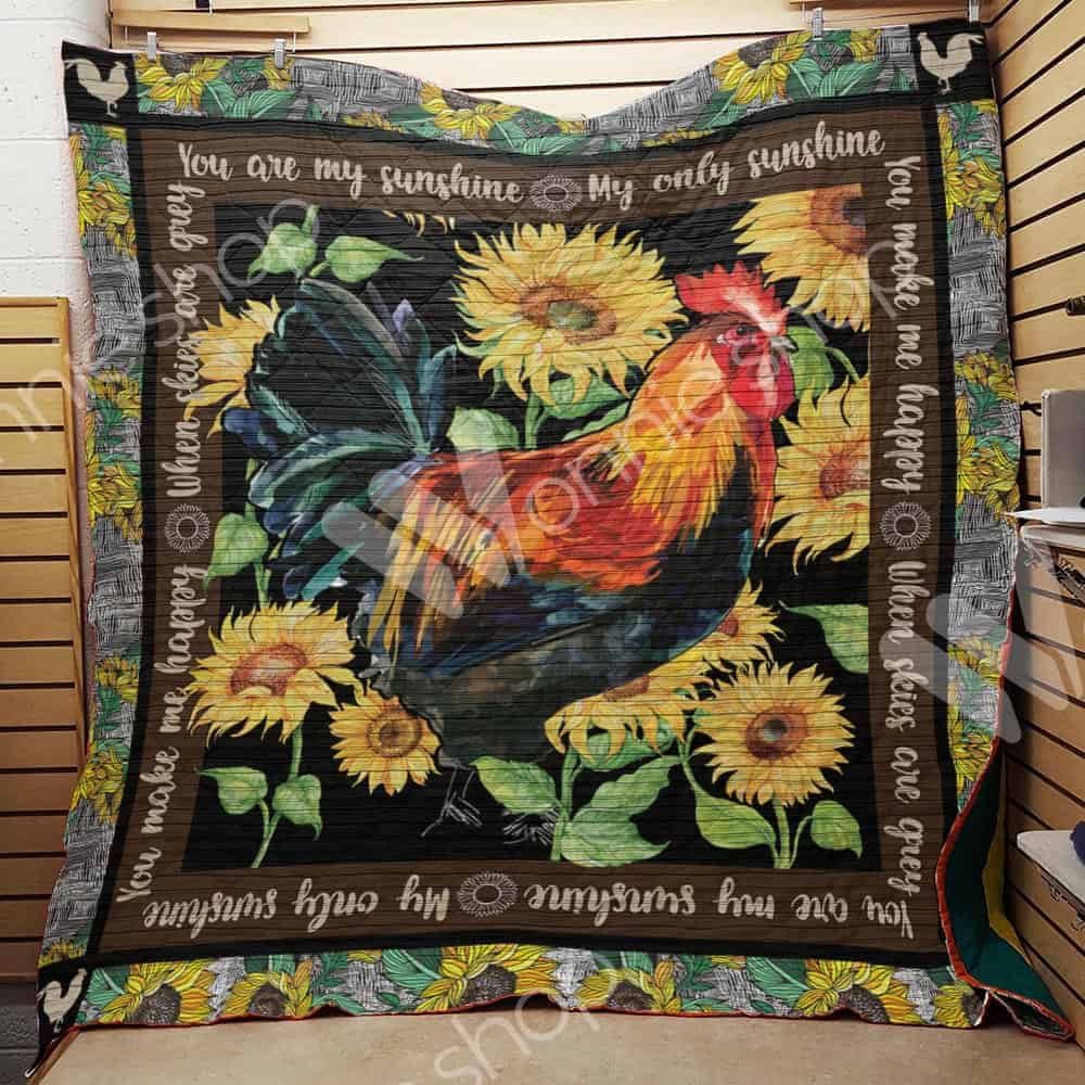 Chicken Sunflower Quilt Blanket DHC11021000TD