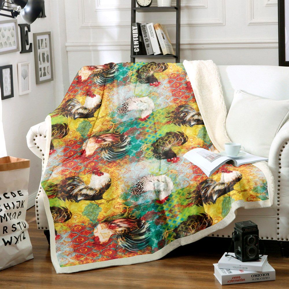 Chicken Sherpa Fleece Blanket