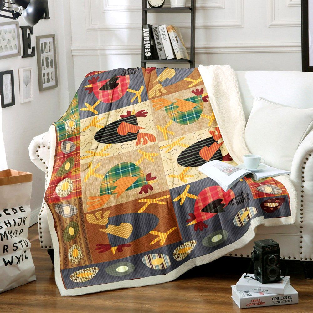 Chicken Sherpa Fleece Blanket