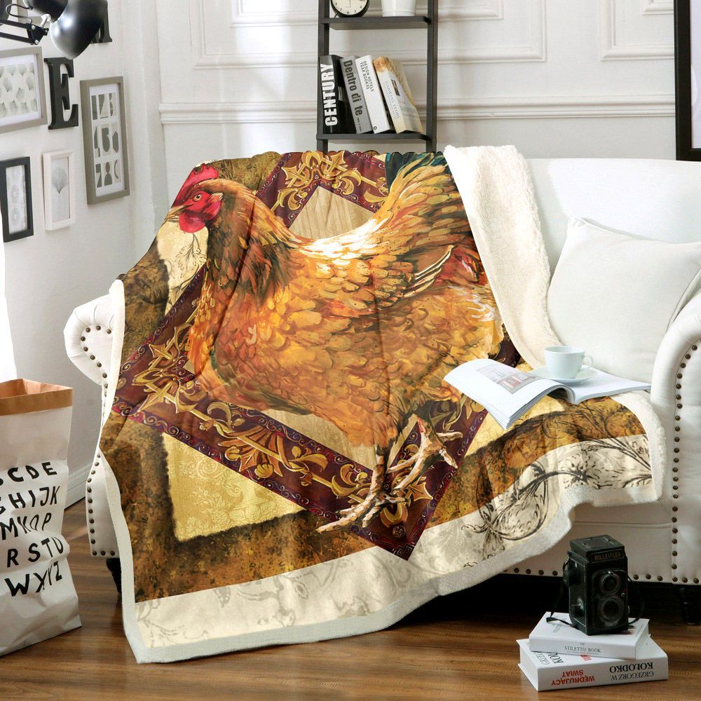 Chicken Sherpa Fleece Blanket
