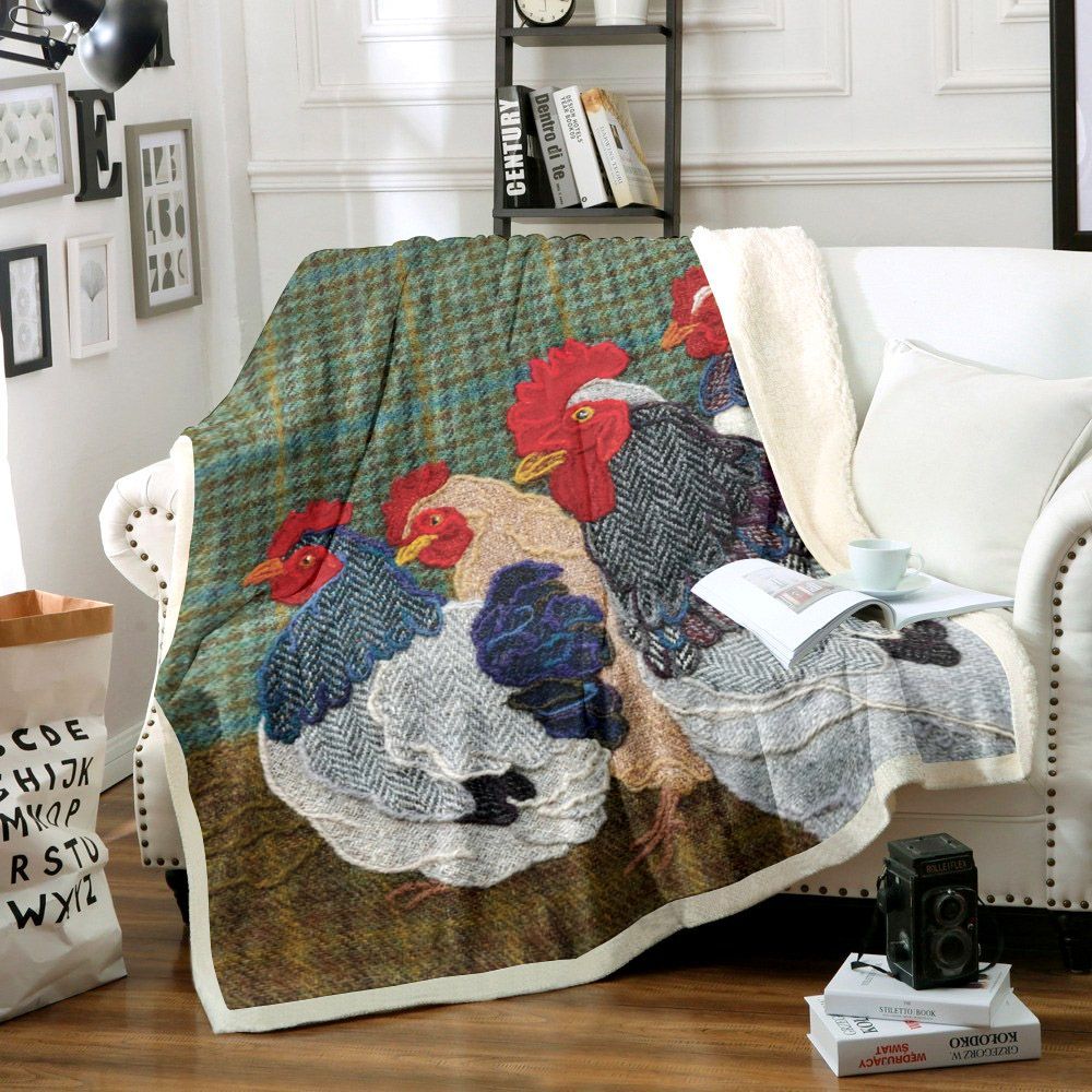 Chicken Sherpa Fleece Blanket