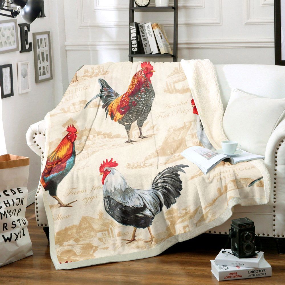 Chicken Sherpa Fleece Blanket