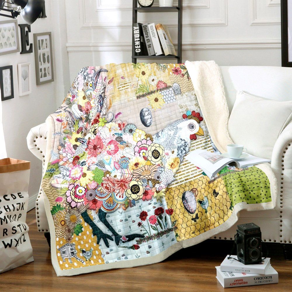 Chicken Sherpa Fleece Blanket