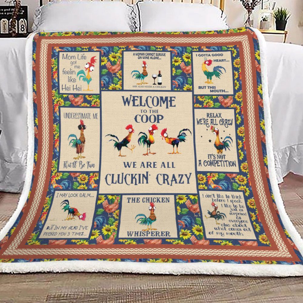 Chicken Sherpa Fleece Blanket