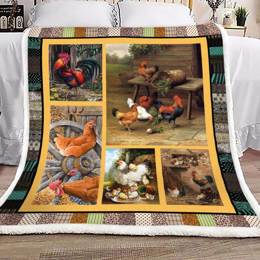 Chicken Sherpa Fleece Blanket