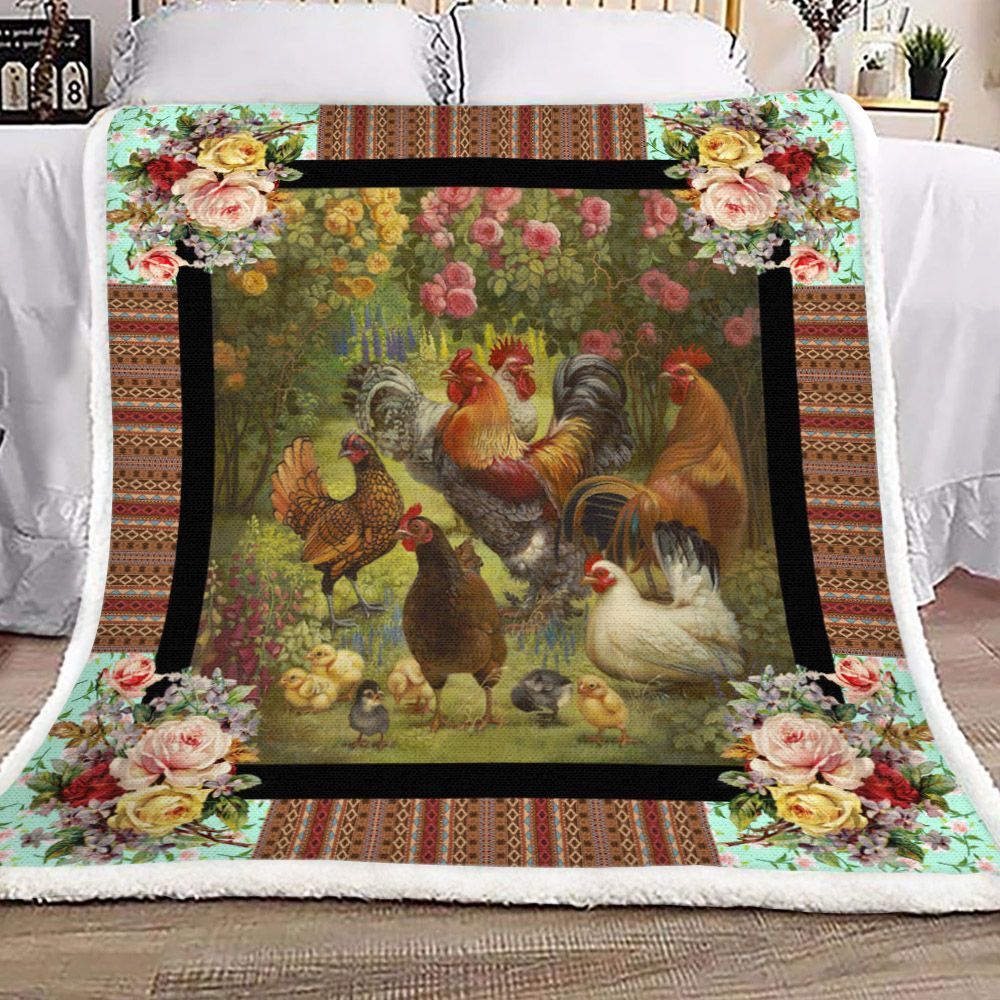 Chicken Sherpa Fleece Blanket