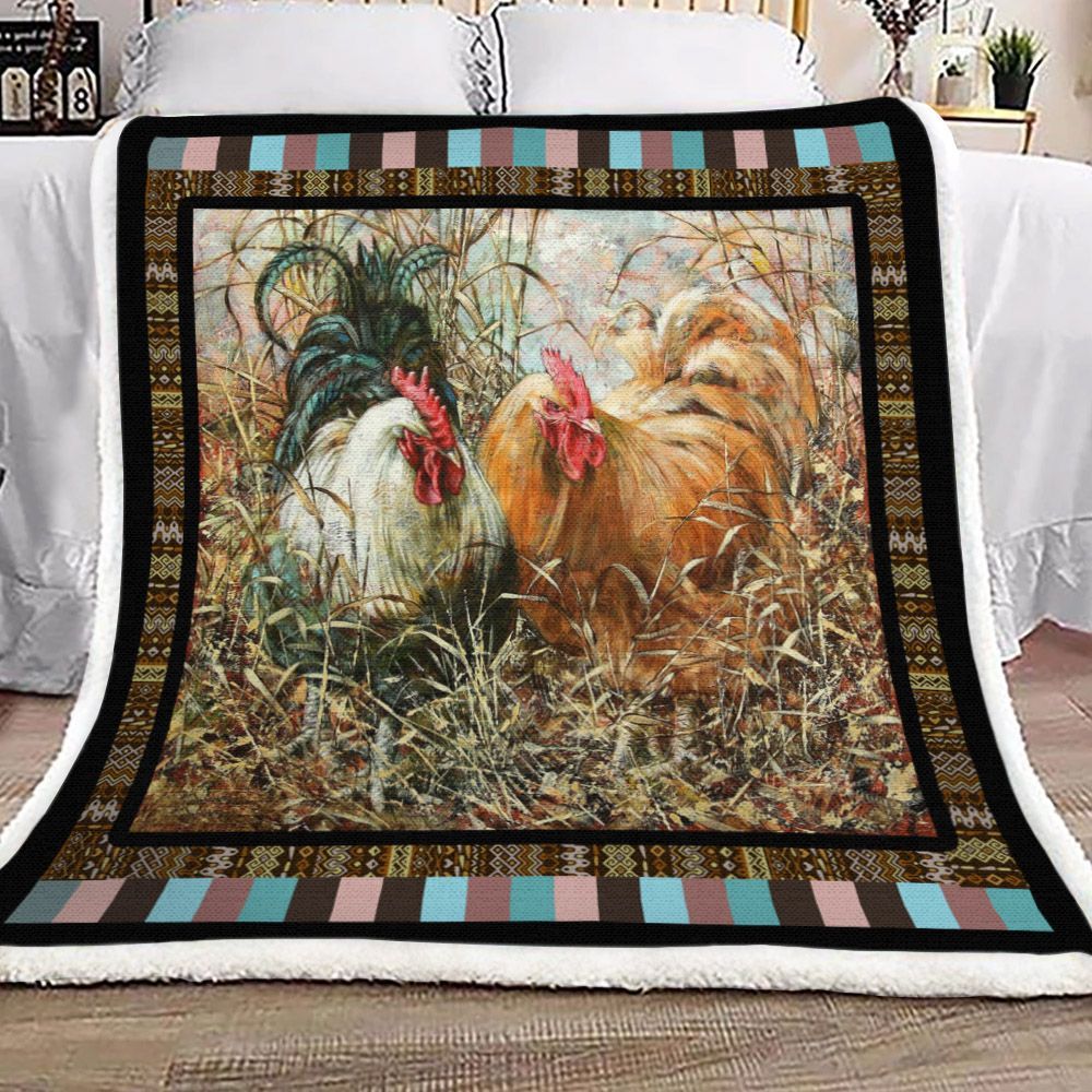 Chicken Sherpa Fleece Blanket