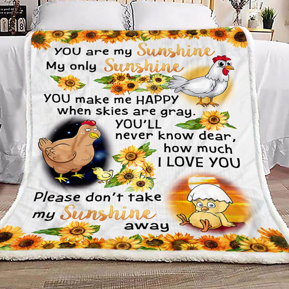 Chickens Are My Sunshine Fleece Blanket