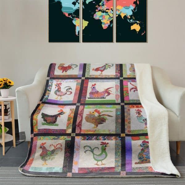 Chickens Sherpa Fleece Blanket