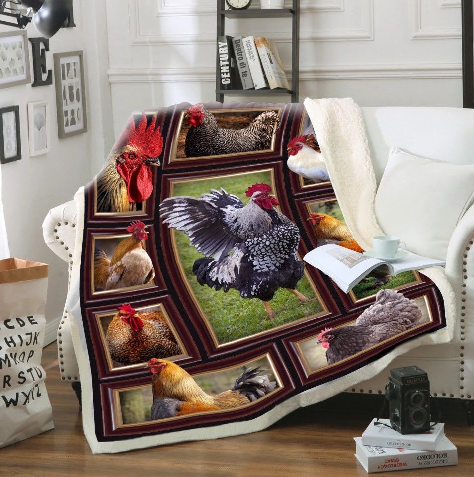 Chickens Sherpa Fleece Blanket