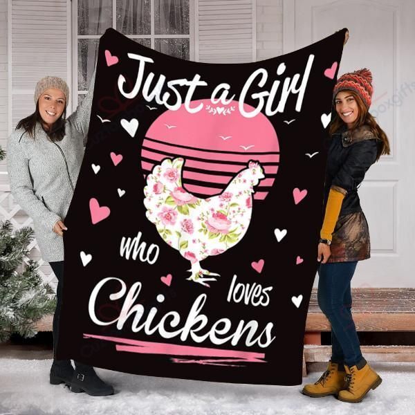 Chickens Just A Girl Who Loves Chickens Sherpa Fleece Blanket
