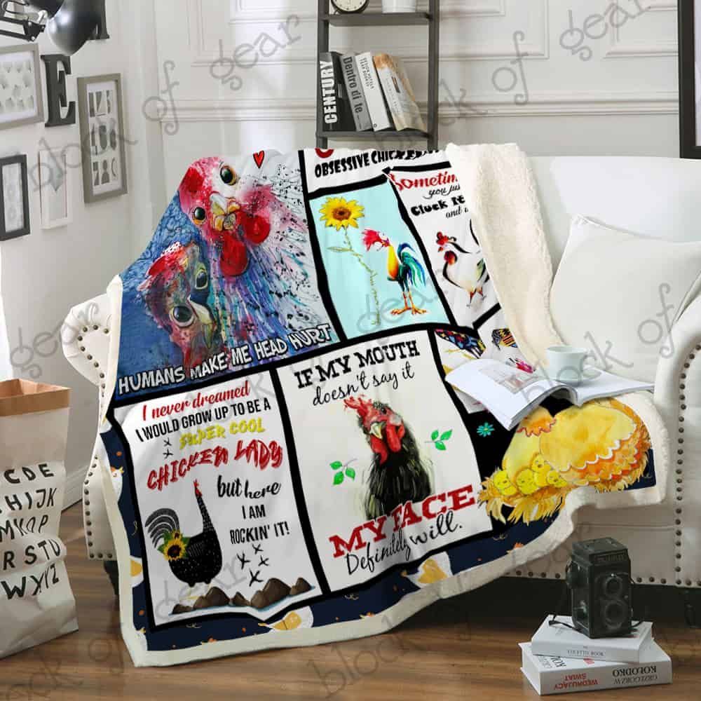 Chickens Make Me Happy Fleece Blanket