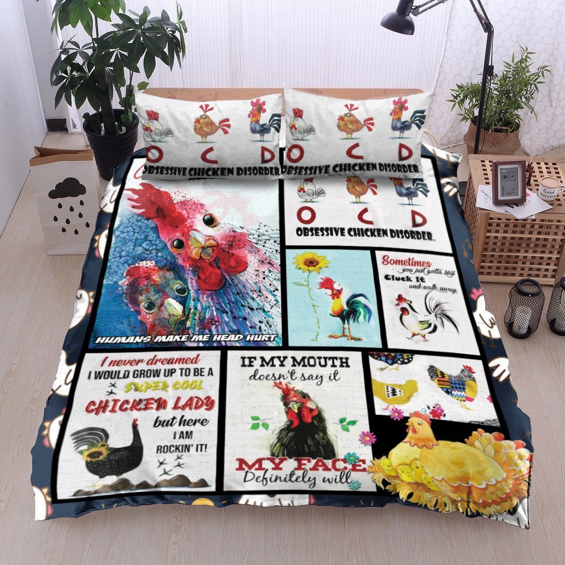 Chickens Make Me Happy Bedding Set