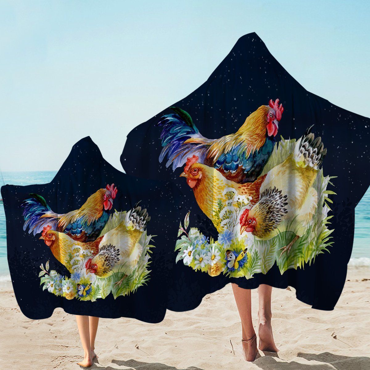 Chickens Starry The Gateway Drug To Farming Printed Hooded Towel