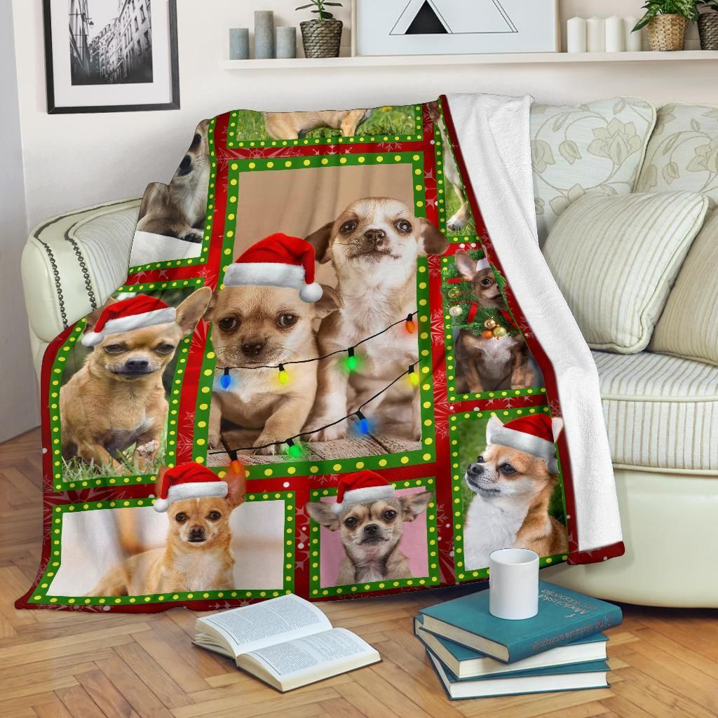 Chihuahua Christmas Sherpa Fleece Blanket
