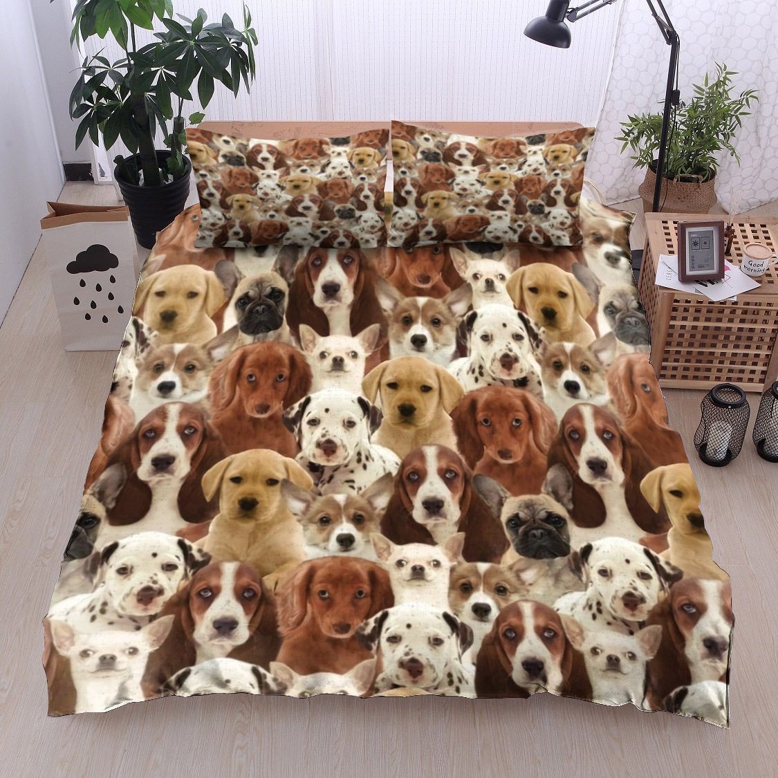 Chihuahua Corgi Pug Golden Beagle Dalmatian Bedding Set